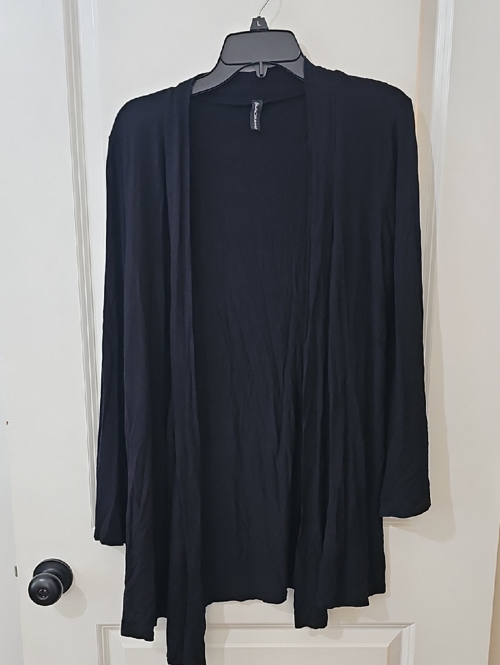 Lightweight Open-Front Black Women's Cardigan